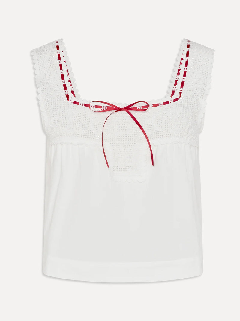 HEIRLOOM POPLIN TOP IN WHITE