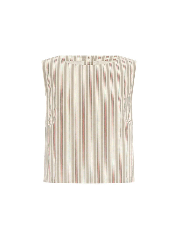 MABEL TOP IN BEIGE STRIPE