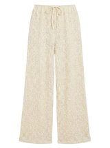 AMALIA TEXTURE DRAWSTRING WIDE LEG PANT