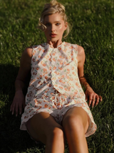 CHERRY SHERBET SCALLOPED VEST