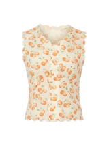 CHERRY SHERBET SCALLOPED VEST