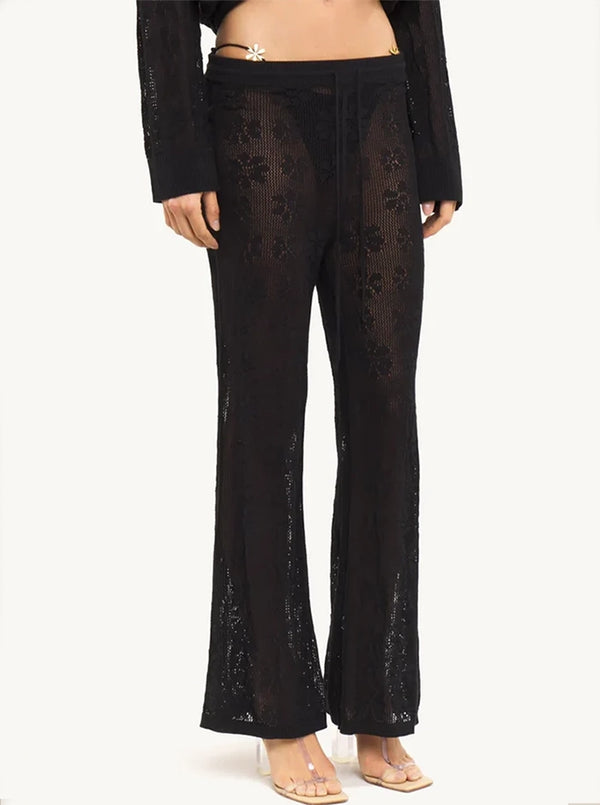 DELILAH CROCHET PANT IN BLACK