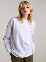 OLIVE HOTEL LONG SLEEVE TEE IN WHITE
