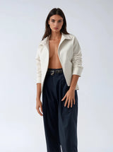 SUIT YOURSELF BELTED TROUSER IN NAVY