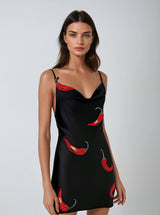 GALLI MINI DRESS SPICY IN BLACK CHILLY