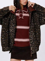PIXIE WOOL BOMBER IN LEOPARD