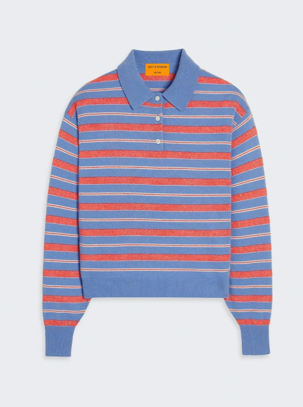 COLLEGIATE STRIPE POLO IN FRENCH BLUE COMBO