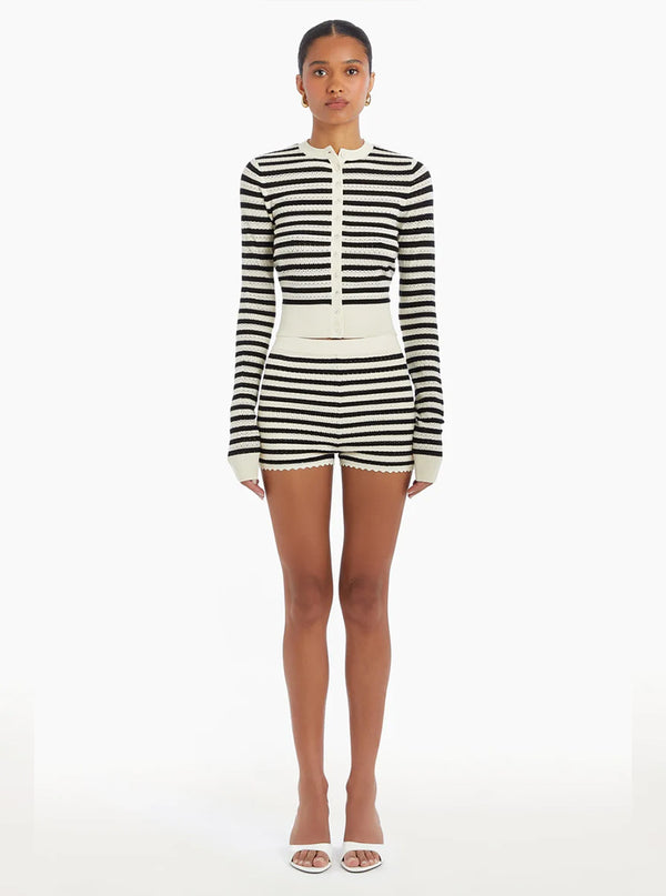 SEINE CARDIGAN IN BLACK/CREAM