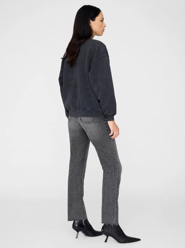 SPENCER SWEATSHIRT IN LEOPARD WASHED BLACK