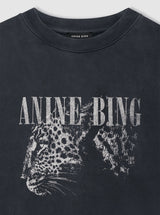 SPENCER SWEATSHIRT IN LEOPARD WASHED BLACK