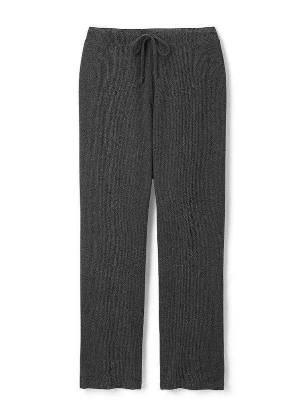 REMI RIB DRAWSTRING PANT IN CHARCOAL
