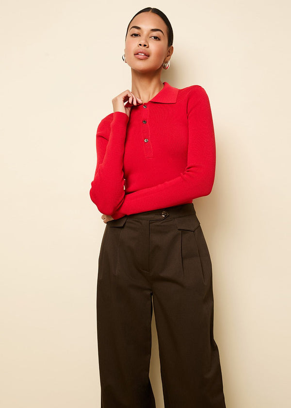 The Debra Top In Apple Red