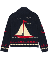 THE SAILBOAT LODGE CARDIGAN IN NAVY