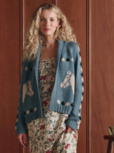 THE STABLE LODGE CARDIGAN IN BELL BLUE