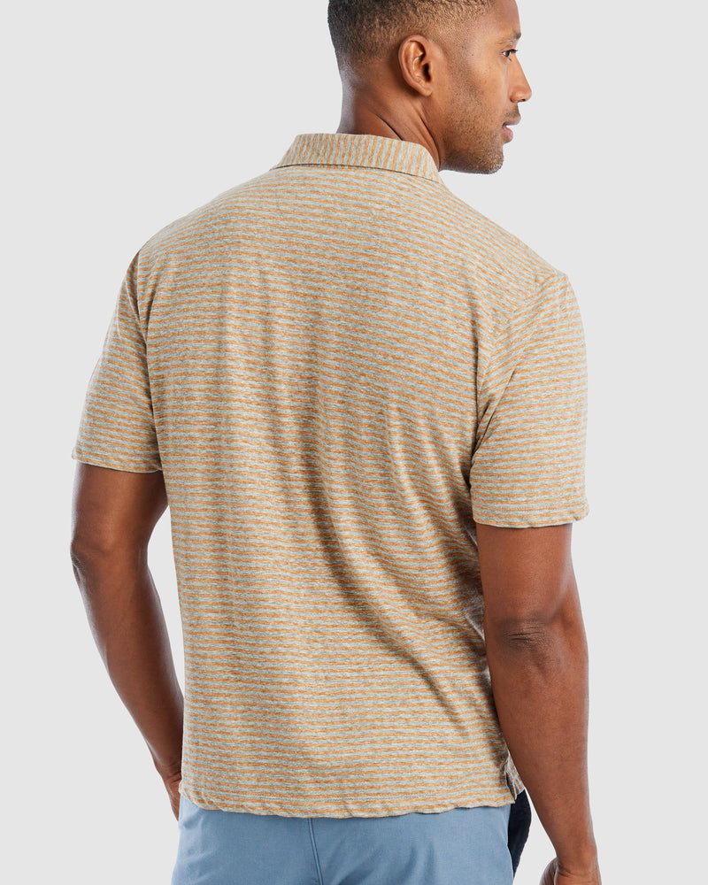 Loews Linen Blend Striped Polo | 2 Colors